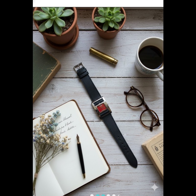 Fendi  5000 翻轉錶皮革腕錶-12