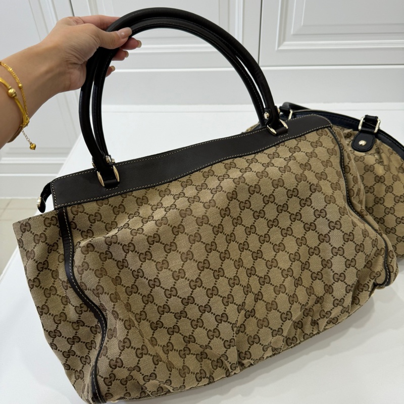 GUCCI 古馳 Abbey系列 GG Canvas 手提包 肩背包-1