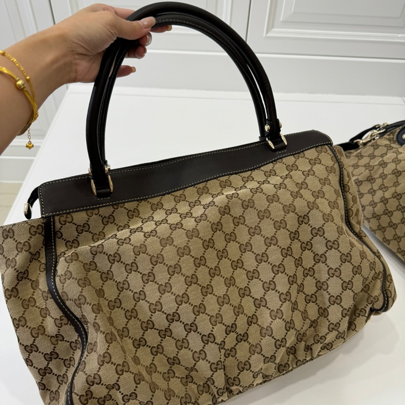 GUCCI 古馳 Abbey系列 GG Canvas 手提包 肩背包-2