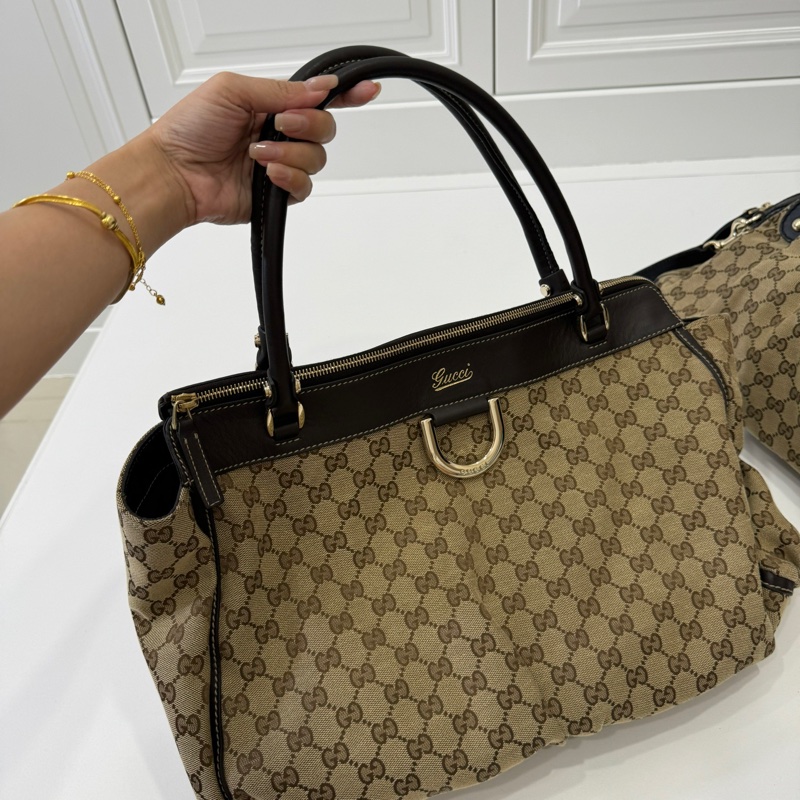 GUCCI 古馳 Abbey系列 GG Canvas 手提包 肩背包-3