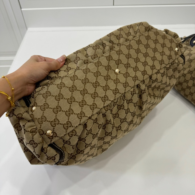 GUCCI 古馳 Abbey系列 GG Canvas 手提包 肩背包-4