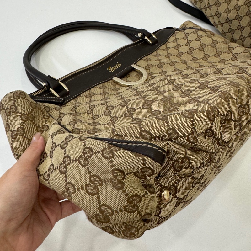 GUCCI 古馳 Abbey系列 GG Canvas 手提包 肩背包-5