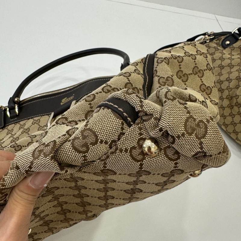 GUCCI 古馳 Abbey系列 GG Canvas 手提包 肩背包-6