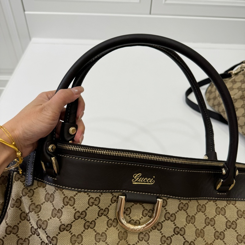 GUCCI 古馳 Abbey系列 GG Canvas 手提包 肩背包-7