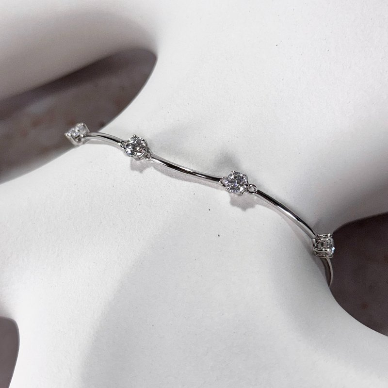 SWAROVSKI Constella 圓形單鑽手鐲 鍍白金色-0