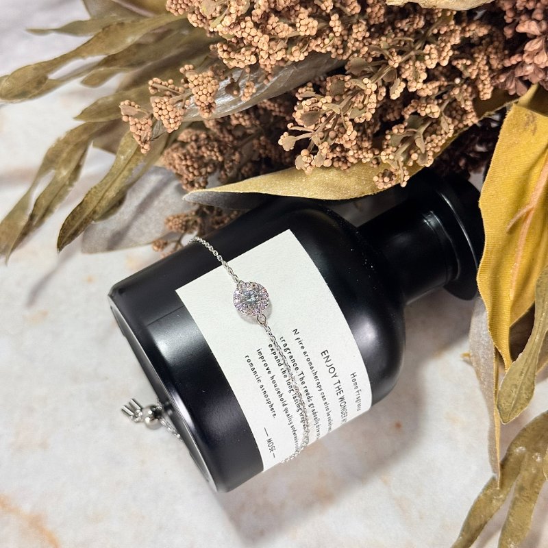 SWAROVSKI Una Angelic 圓形單鑽 密鑲繞鑽 手鍊 鍍白金色-0