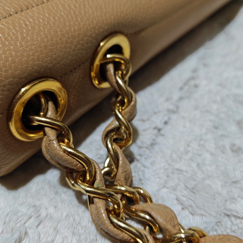 稀少款 ChanelVintage貝嫂包 荔枝牛皮-28