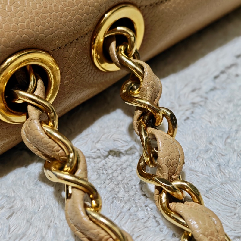 稀少款 ChanelVintage貝嫂包 荔枝牛皮-29