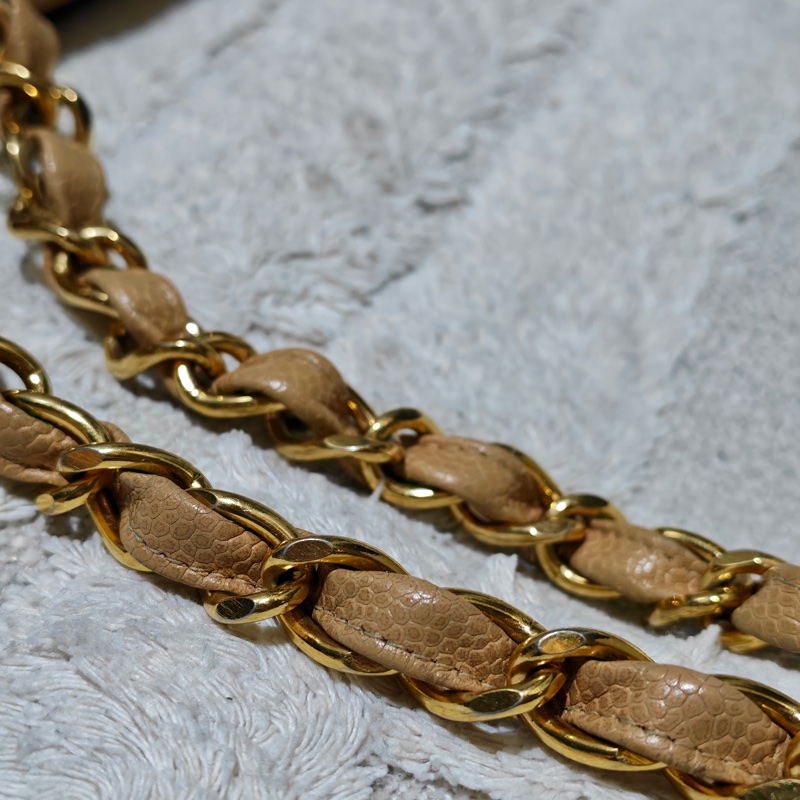 稀少款 ChanelVintage貝嫂包 荔枝牛皮-30