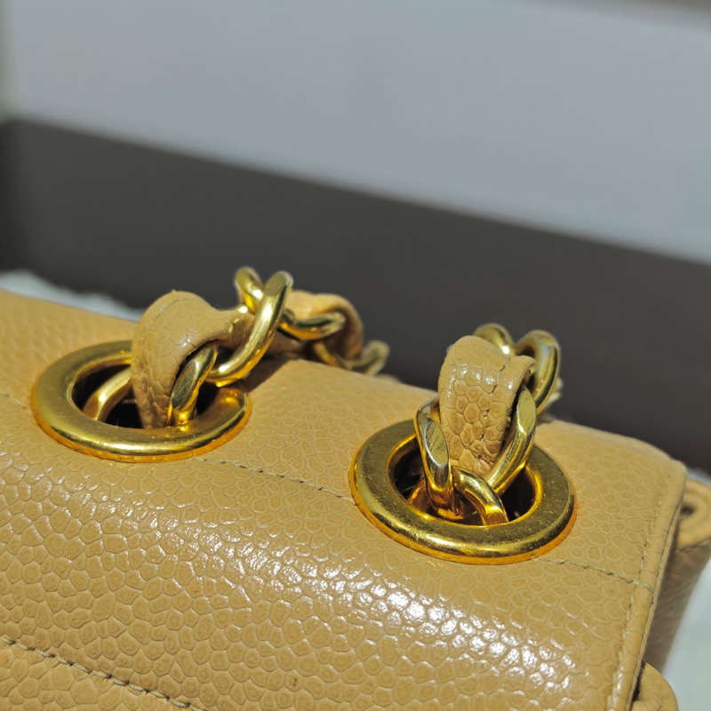 稀少款 ChanelVintage貝嫂包 荔枝牛皮-34