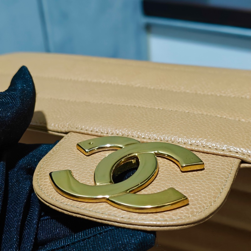 稀少款 ChanelVintage貝嫂包 荔枝牛皮-41