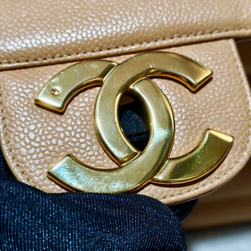 稀少款 ChanelVintage貝嫂包 荔枝牛皮-45