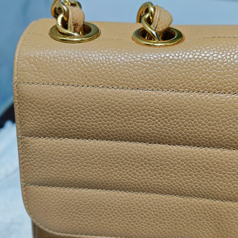 稀少款 ChanelVintage貝嫂包 荔枝牛皮-58