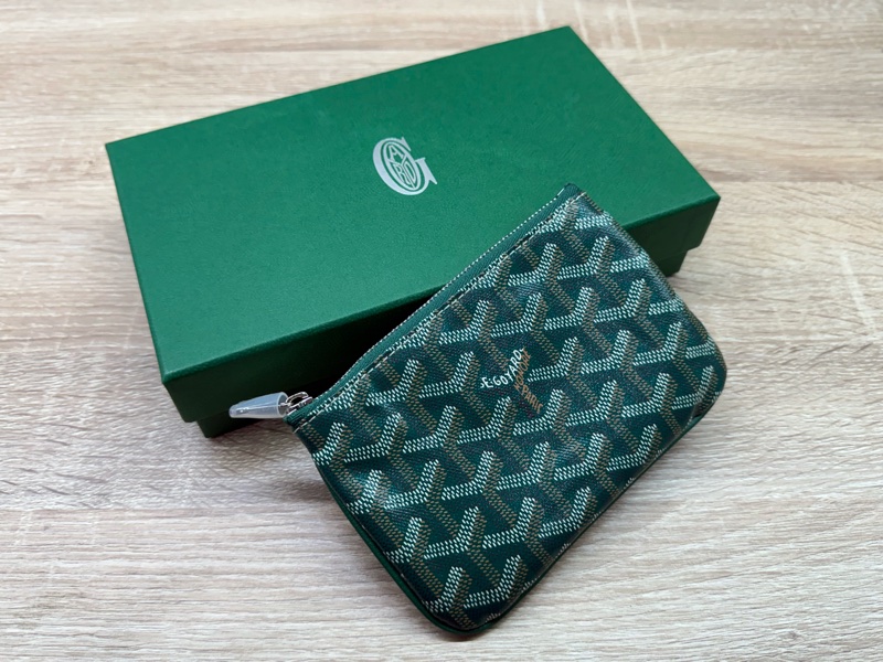 Goyard senat mini 綠色一字萬用零錢包-1