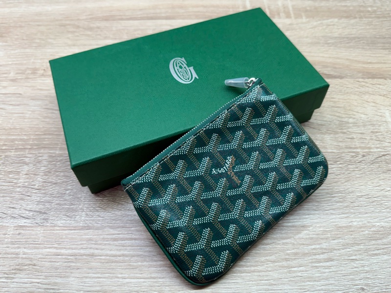 Goyard senat mini 綠色一字萬用零錢包-2