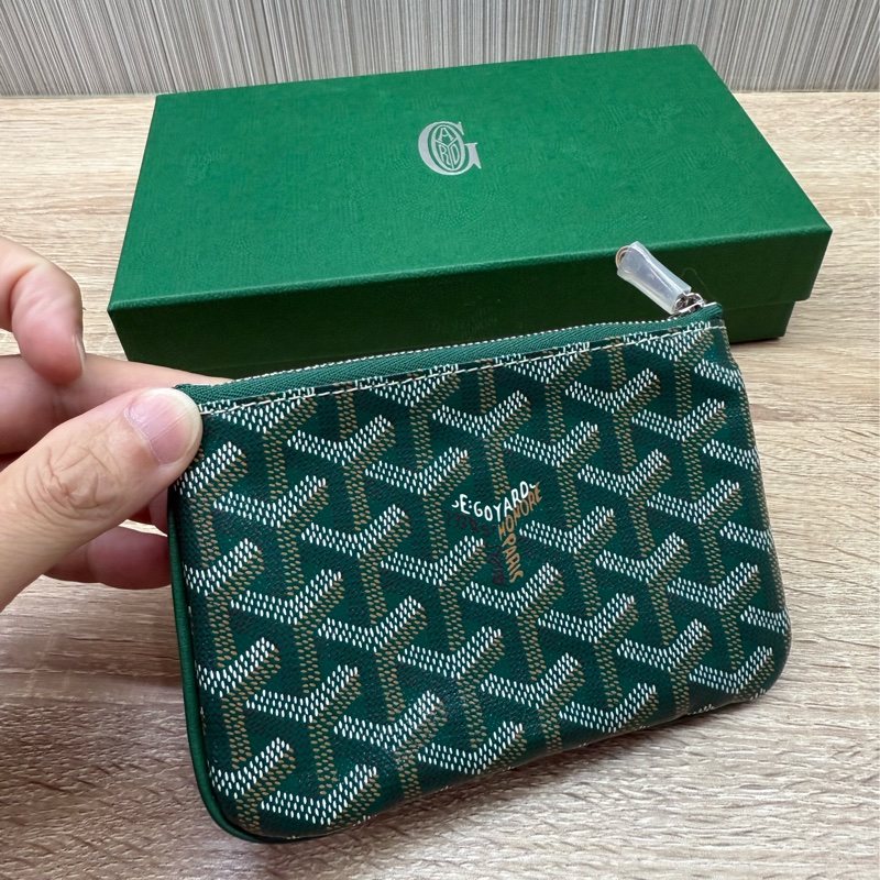 Goyard senat mini 綠色一字萬用零錢包-3