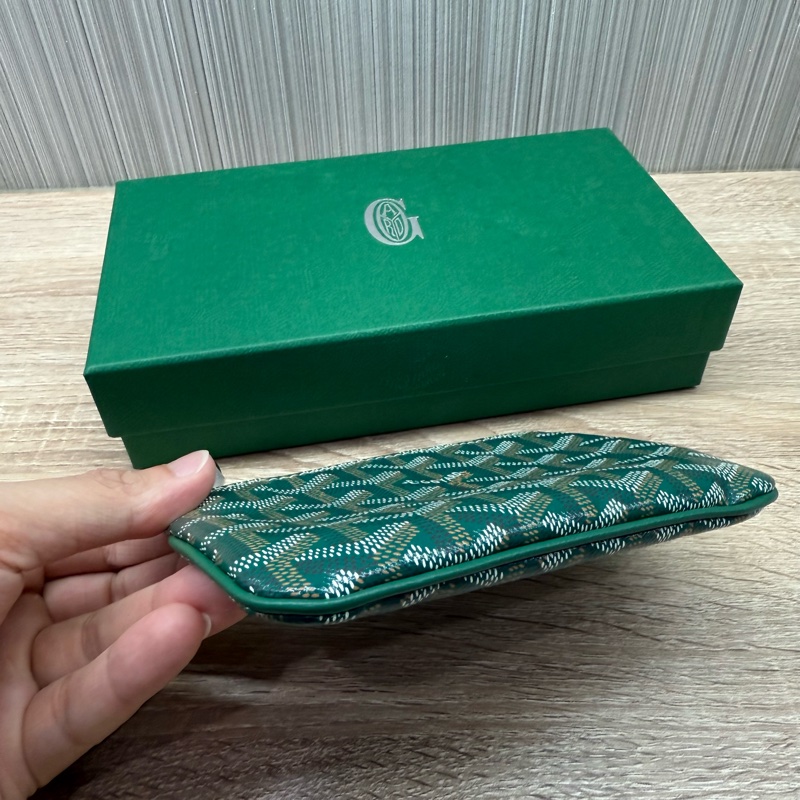 Goyard senat mini 綠色一字萬用零錢包-4
