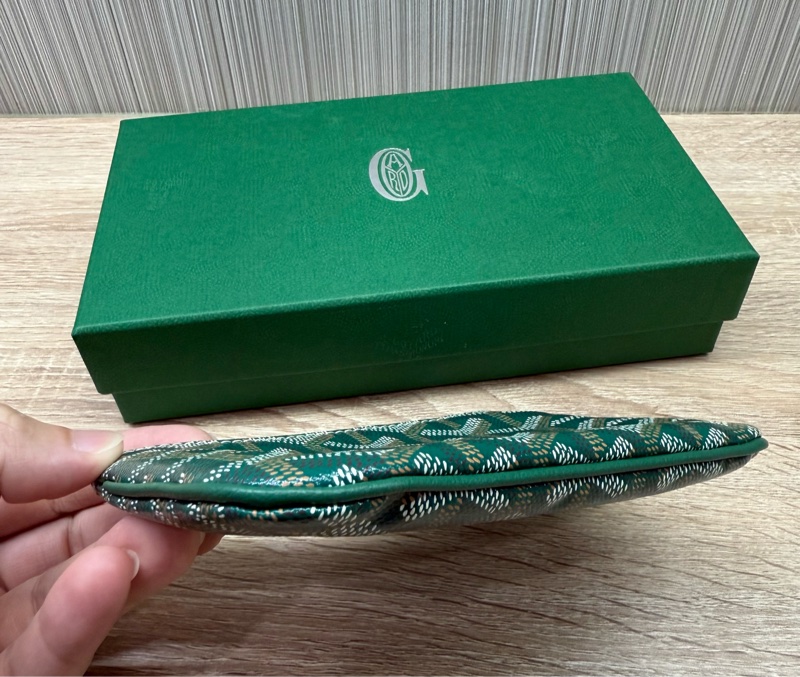 Goyard senat mini 綠色一字萬用零錢包-6