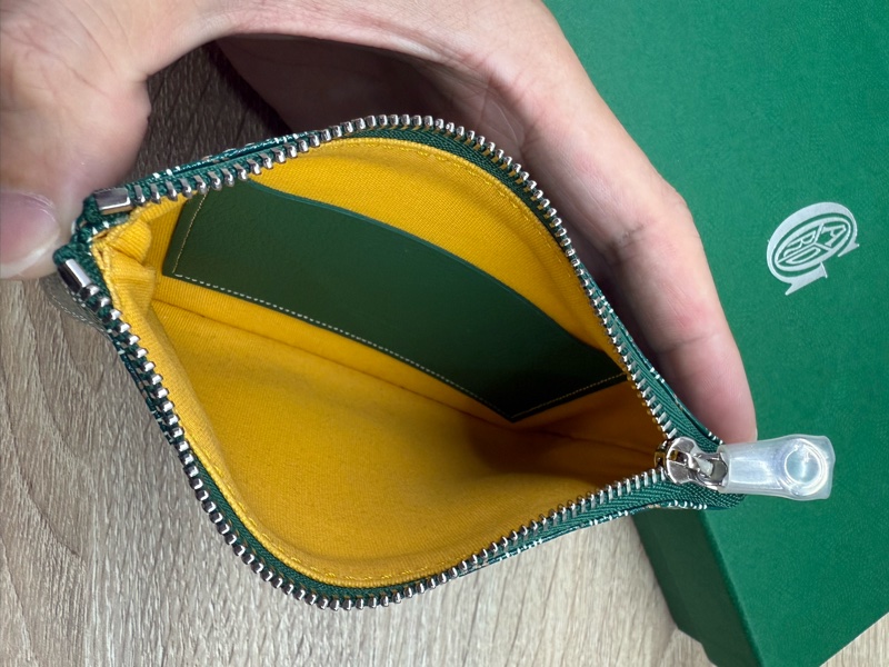 Goyard senat mini 綠色一字萬用零錢包-7