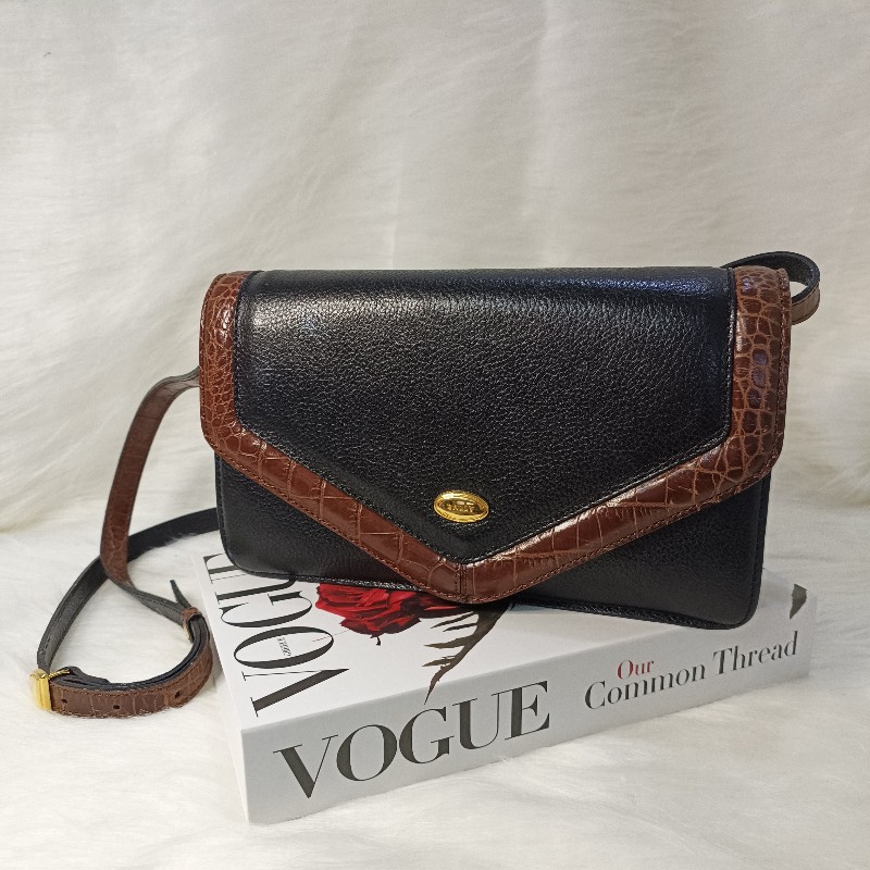 BALLY稀有復古鱷魚壓紋斜背/單肩包-0