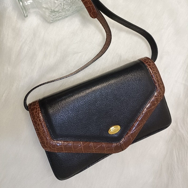 BALLY稀有復古鱷魚壓紋斜背/單肩包-6