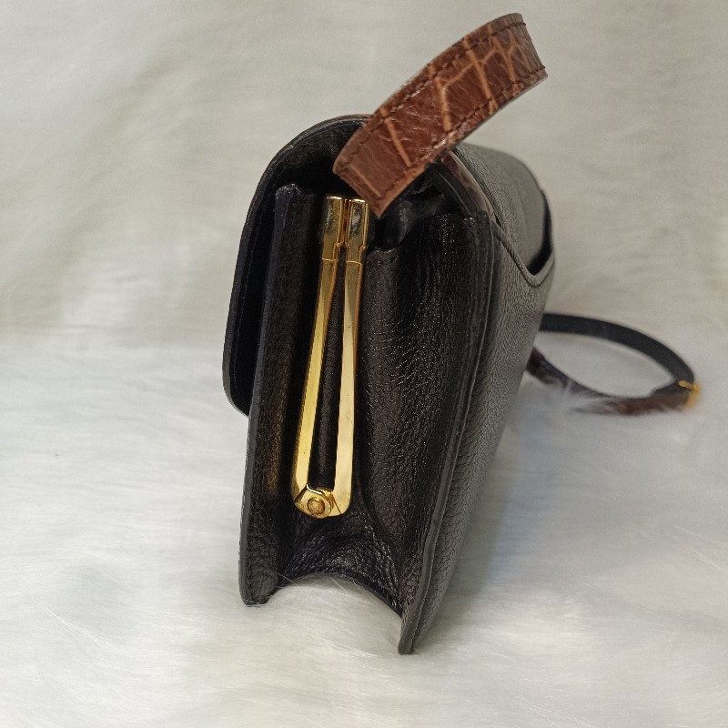 BALLY稀有復古鱷魚壓紋斜背/單肩包-10