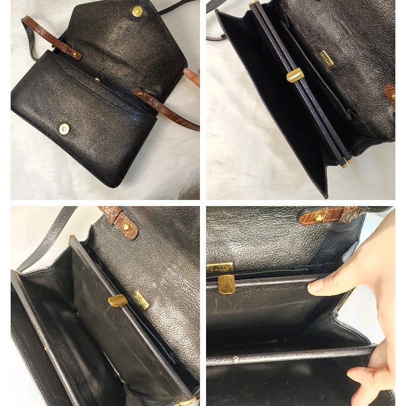 BALLY稀有復古鱷魚壓紋斜背/單肩包-12