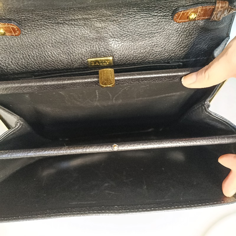 BALLY稀有復古鱷魚壓紋斜背/單肩包-14