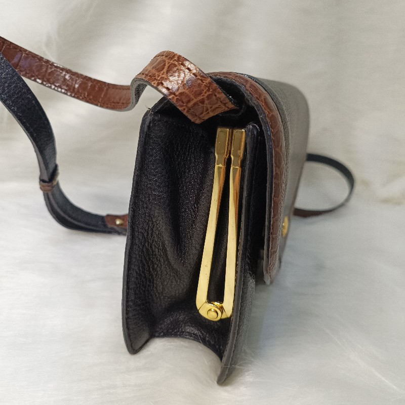 BALLY稀有復古鱷魚壓紋斜背/單肩包-15