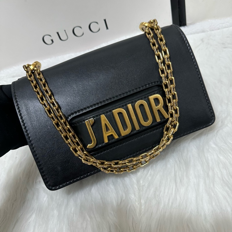 Dior  #J’ADIOR #黑金 #牛皮 肩背 斜背 #鏈包 #手拿包 保留中-5