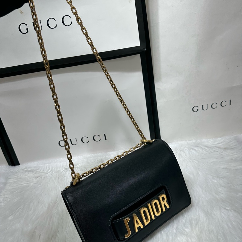 Dior  #J’ADIOR #黑金 #牛皮 肩背 斜背 #鏈包 #手拿包 保留中-8