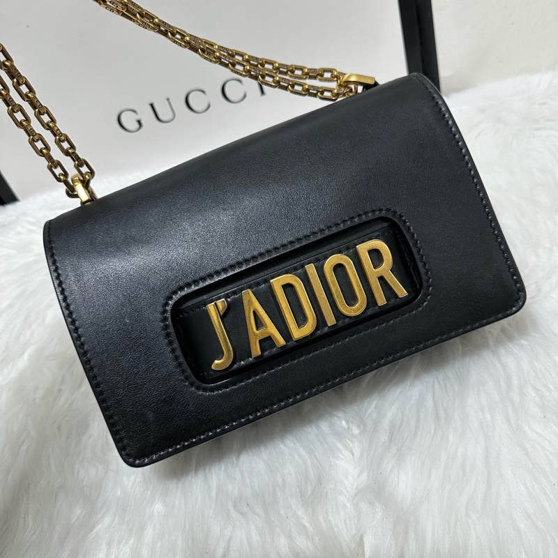 Dior  #J’ADIOR #黑金 #牛皮 肩背 斜背 #鏈包 #手拿包 保留中-11