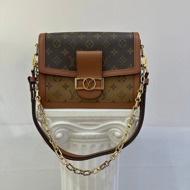 LV 老花拼色DAUPHINE MM-0