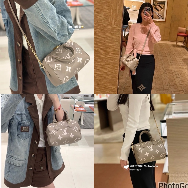 Louis Vuitton 路易威登M46575經典SPEEDY BANDOULIÈRE 20 奶茶波士頓包 晶片款-1