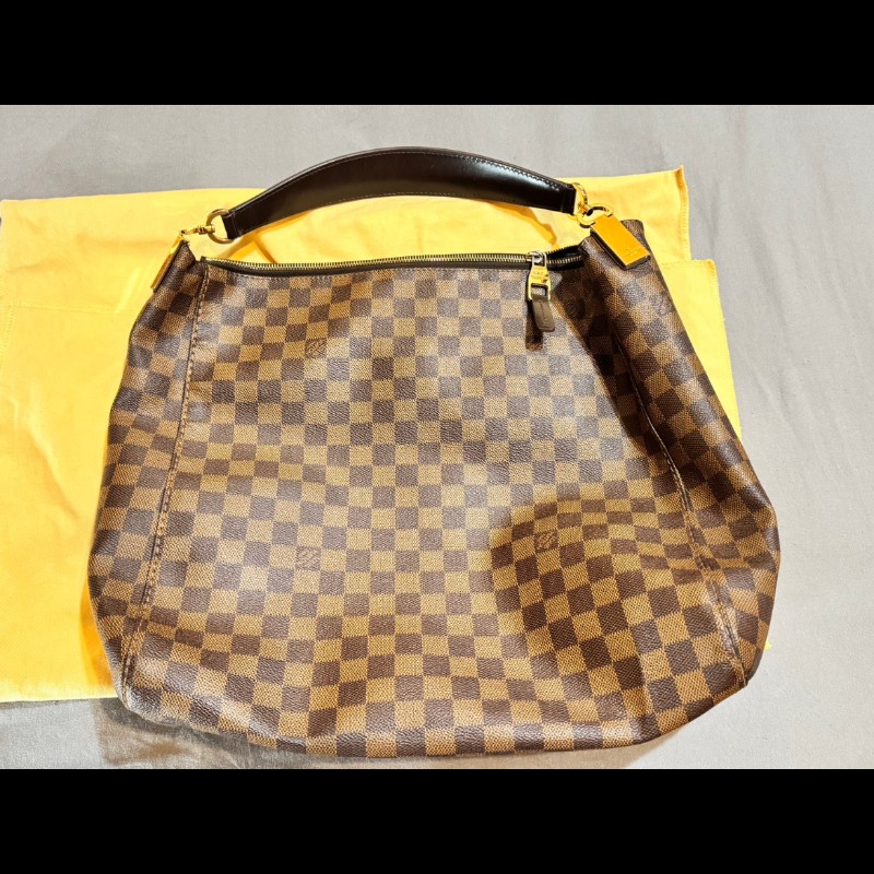 LV 絕版 稀有款 棋格 肩背包-25