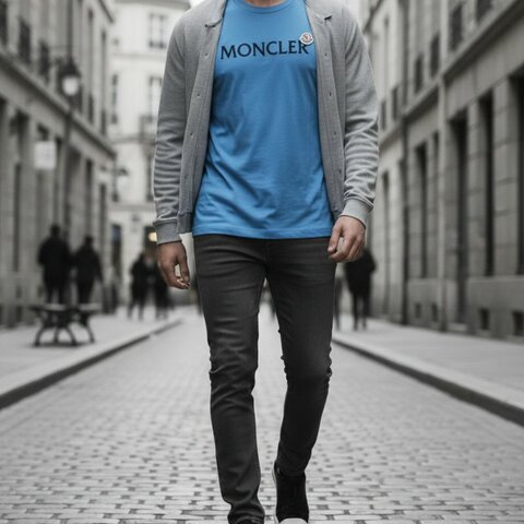 🚨 雙11最後倒數・今晚錯過等明年【MONCLER-盟可睞】經典文字LOGO設計T恤 藍色