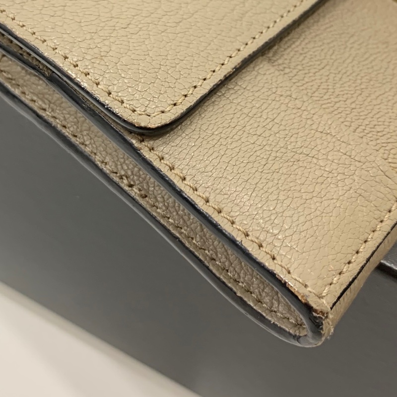 CHLOE 灰 扣式 長夾 皮夾 錢包 皮包 手拿包 零錢包-19