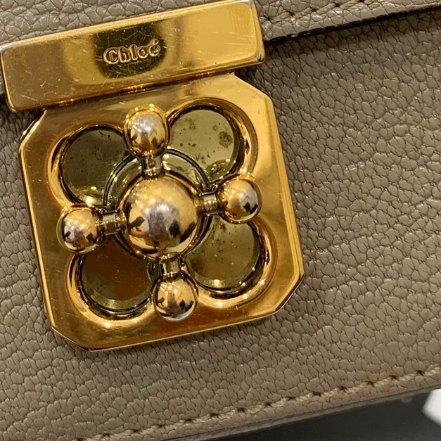 CHLOE 灰 扣式 長夾 皮夾 錢包 皮包 手拿包 零錢包-22