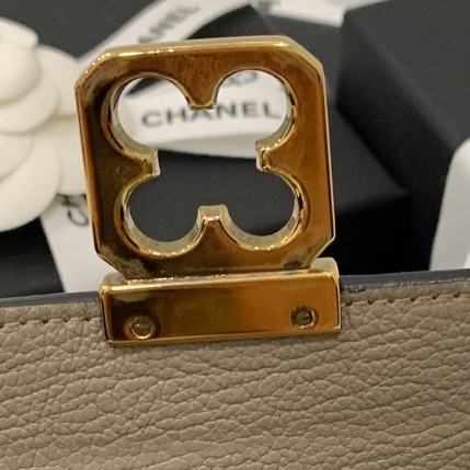 CHLOE 灰 扣式 長夾 皮夾 錢包 皮包 手拿包 零錢包-24