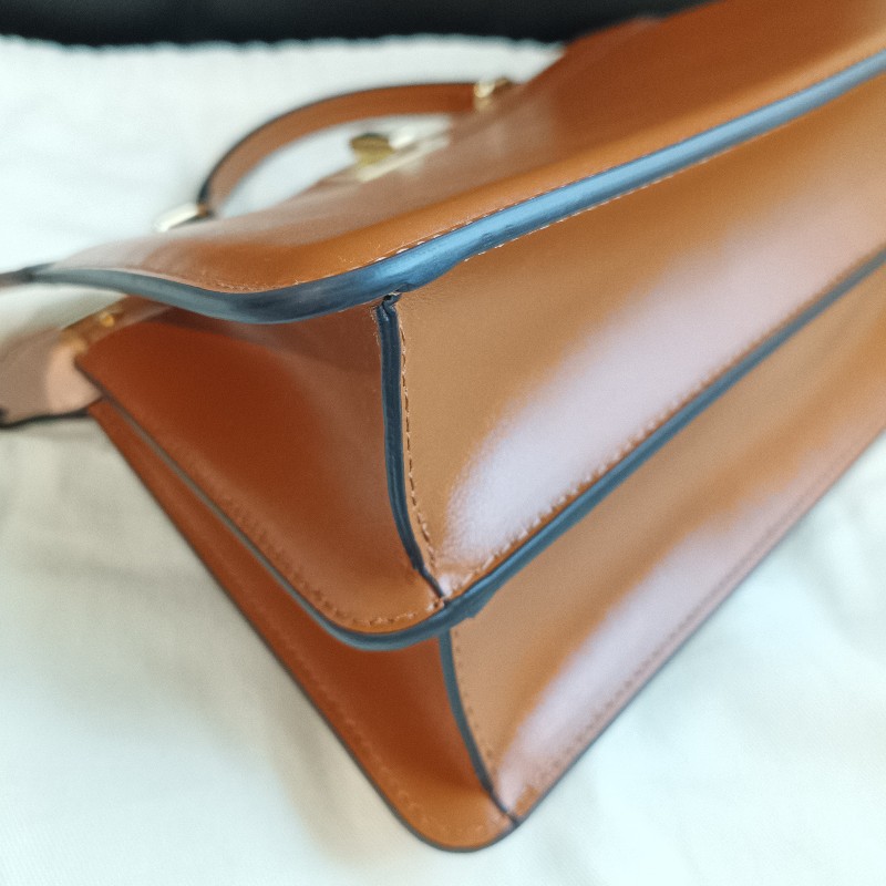 FENDI 芬迪躲貓貓 peekaboo ISeeU 焦糖色 金棕色 手提包 單肩包 斜背包-8