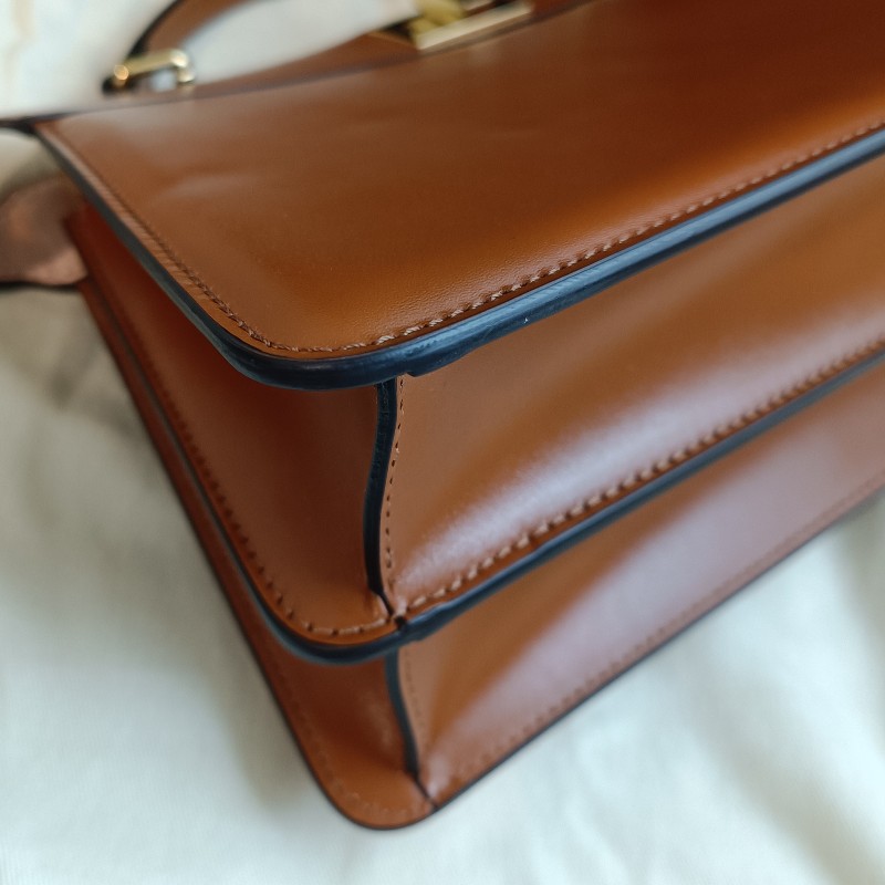 FENDI 芬迪躲貓貓 peekaboo ISeeU 焦糖色 金棕色 手提包 單肩包 斜背包-10