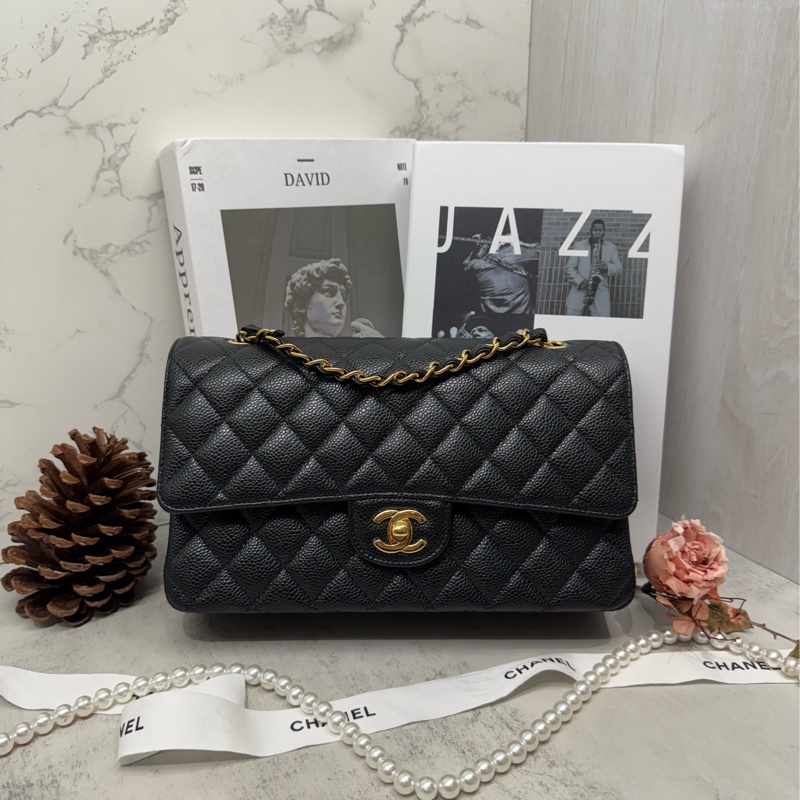 🖤✨Chanel 香奈兒|Coco 荔枝 CF 25 Classic Flap 黑金牛 新片款✨🖤-0