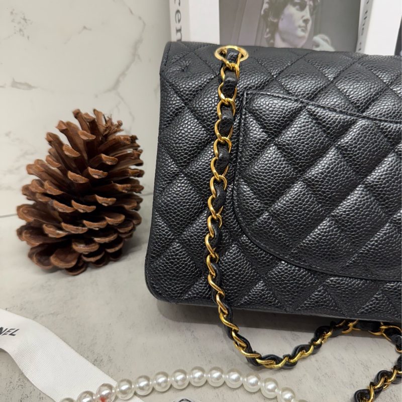 🖤✨Chanel 香奈兒|Coco 荔枝 CF 25 Classic Flap 黑金牛 新片款✨🖤-4