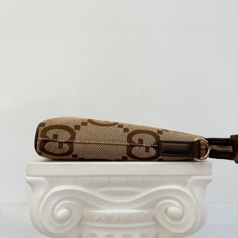 GUCCI 棕色大G LOGO帆布斜背包-2