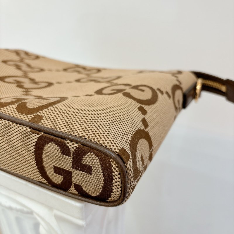 GUCCI 棕色大G LOGO帆布斜背包-8