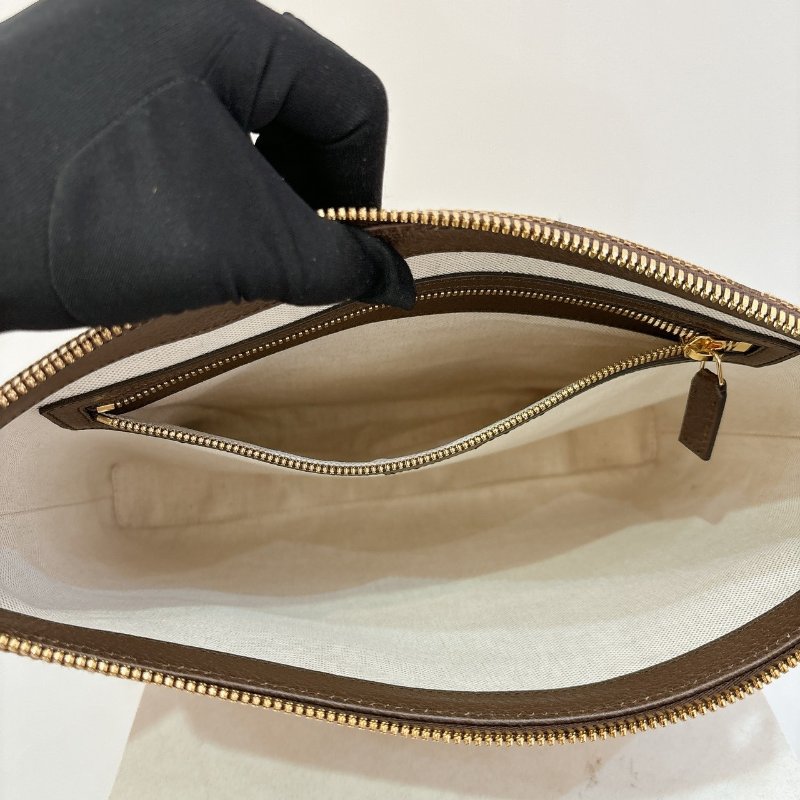 GUCCI 棕色大G LOGO帆布斜背包-9