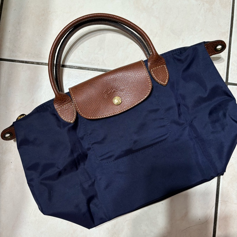 Longchamp Le pliage 肩背包S號 海軍藍 斜背包 側背包 水餃包-0