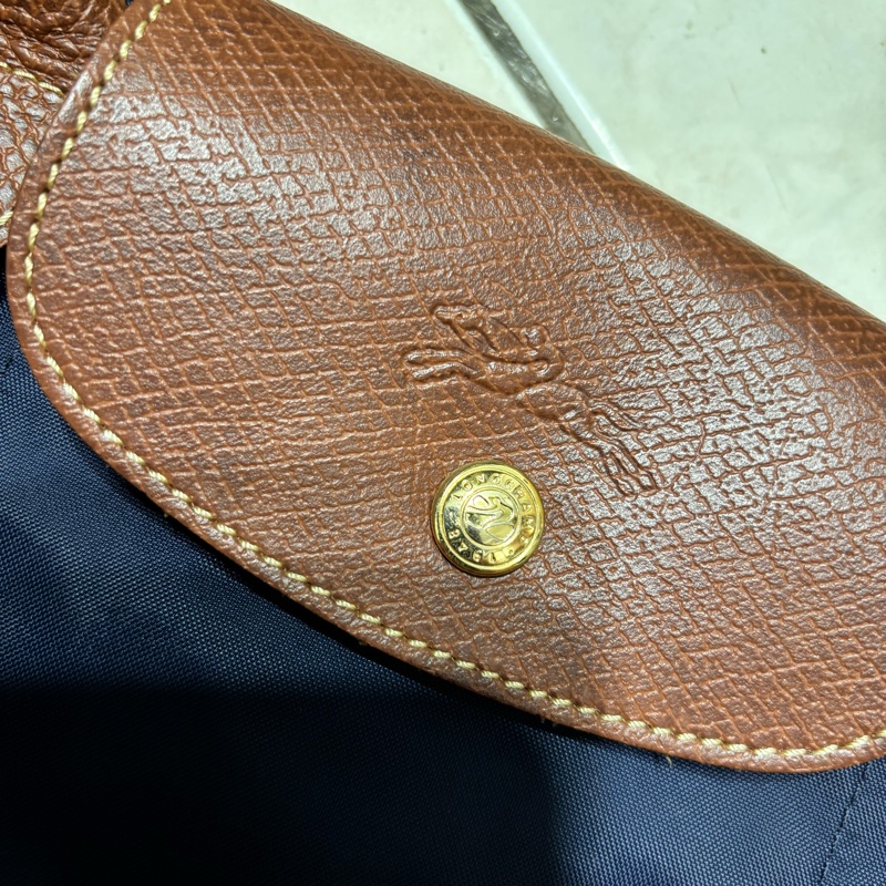 Longchamp Le pliage 肩背包S號 海軍藍 斜背包 側背包 水餃包-10