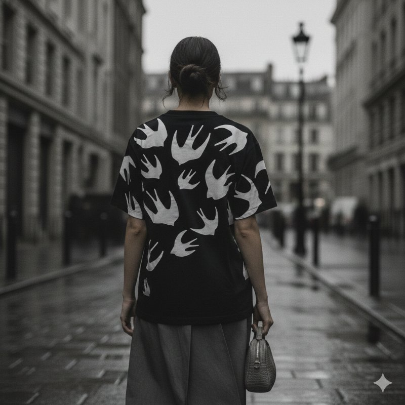 💫 雙11年度回饋・最強優惠登場 💫【MCQ】經典燕子 印花棉質T恤 黑-0