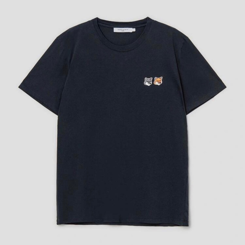 Maison Kitsune 小狐狸🦊 DOUBLE FOX HEAD PATCH CLASSIC TEE-SHIRT-0